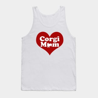 Pretty Corgi Mom Pink Heart Tank Top